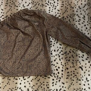 SHEIN Brown Leopard Print Long Sleeve Top